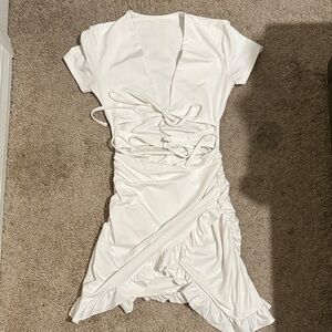 SHEIN White Asymmetrical Wrap Dress